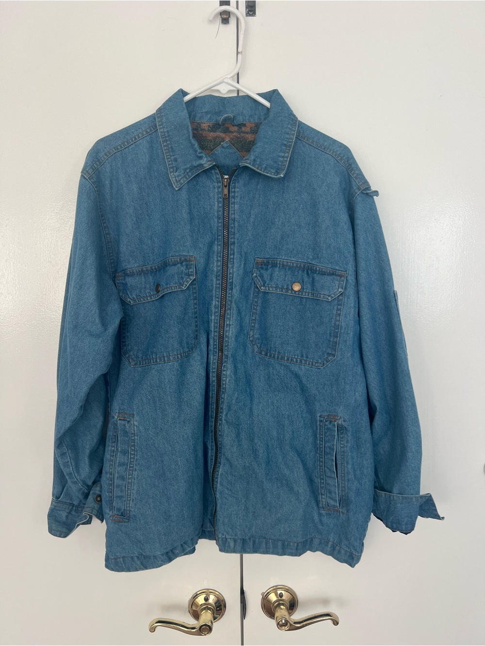 Vintage Haband Men's Medium Blue Denim Zip Jacket